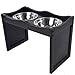 Petsfit Raised Dog Bowls for Large Dogs Wooden Dog Food Stand with 2 Stainless Steel Bowls 21 x 12 x15 Inch