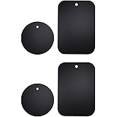 XSFOO Universal Metal Plate 4 Pack for Magnetic Phone Car Mount Holder Cradle with Adhesive (Compatible with Magnetic Mounts)