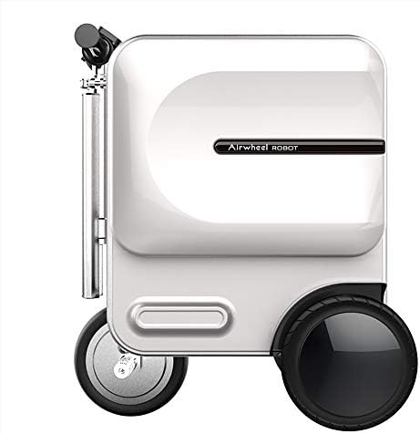 Travel suitcase,Electric Luggage suitcase, 29.3 L Large Capacity Withstand 90KG Weight Hidden telescopic rod TSA password lock Foldable Smart Riding Travel Luggage,Silver [Energy Class A]