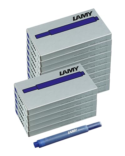 Set di 15 cartucce d'inchiostro cancellabili LAMY T10 con grande capacità d'inchiostro -adatte a tutti i modelli di penne stilogr. Lamy - 1,25 ml per cartuccia - 5 pz/confezione -Colore inchiostro blu