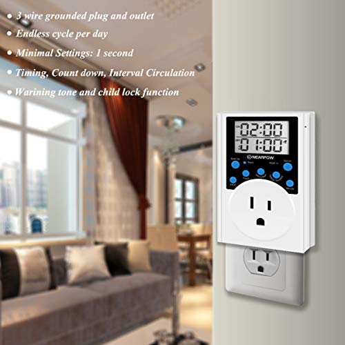 [2 Pack] Timer Outlet, Nearpow Multifunctional Infinite Cycle