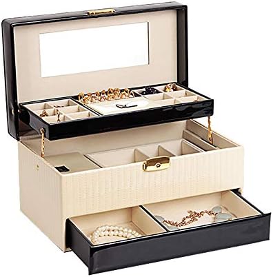 ジュエリーボックス ジュエリーオーガナイザー 鏡付き 携帯用トラベルケース リング用 送料無料お手入れ要らず ベルベットの裏地 イヤリング ネックレス クリームホワイト ジュエリーボックス ジュエリーオーガナイザー 鏡付き 携帯用トラベルケース リング用 送料無料お手入れ要らず ベルベットの裏地 イヤリング ネックレス クリームホワイト
