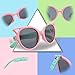 RIVBOS Rubber Kids Polarized Sunglasses With Strap Glasses Shades for Boys Girls Baby and Children Age 3-10 RBK002 （pink&green）
