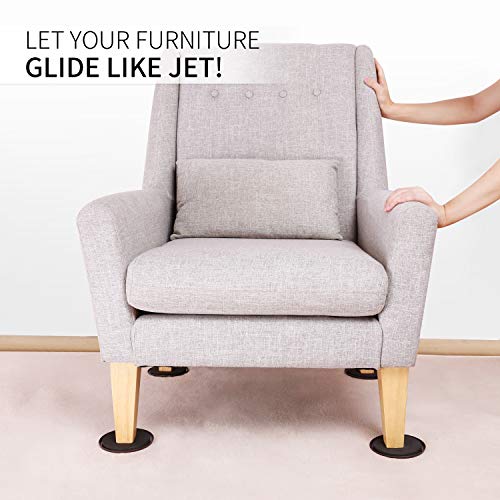 Ezprotekt 8 Pack 5 Inch Large Square Furniture Sliders, Reusable