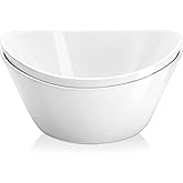 Yedio Salad Bowls Set, 40 Ounces Porcelain Serving Bowls for Kitchen, Large White Bowls for Soup, Oatmeal, Pasta, Snacks, Set of 2, Microwave Dishwasher Safe