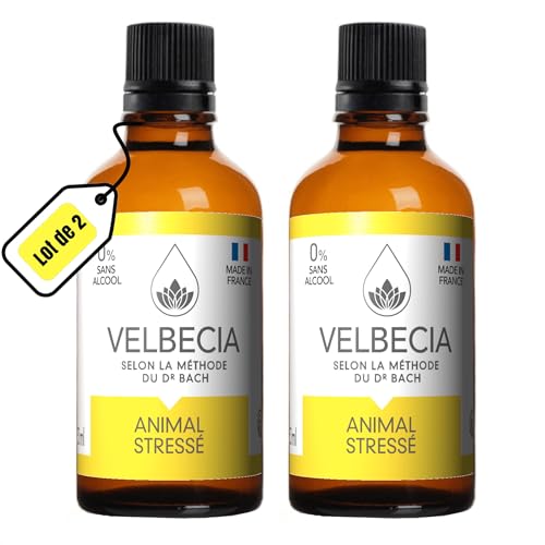 Velbecia Stressed Animal 50 ml + 1 Free Flower Elixirs Without Alcohol – Dr. Bach's Method – Fear, Anxiety Behaviour, Anxiety Behaviour, Anxiety, Anxiety, Nervousness, Dog, Cat, Horse