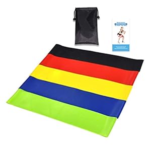 Shangjunol 5pcs/set Workout Resistance Bands Loop Fitness Yoga Leg Strength Flexibility Exercise Band Elastic Stretch Strap
