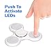 Windy City Novelties 2nd Gen Push Activated LED Glow Premium Fidget Focus Spinner Toy for Stress Relief, ADHD, Anxiety & Rave/EDM (White)
