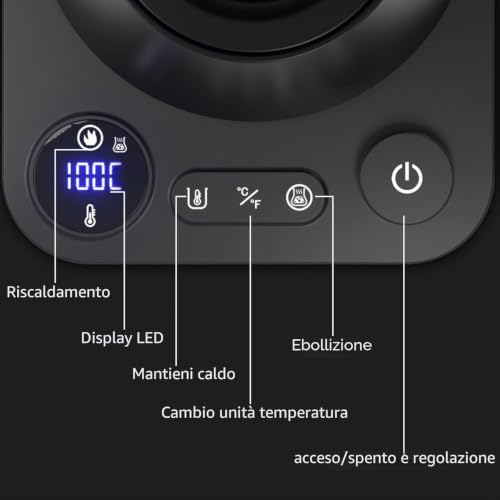 Electric Kettle Gooseneck Temperature Control, Electric Pouring Kettle for Coffee and Tea with LCD Screen Timer, Powerful and Fast Kettle, Kettle for