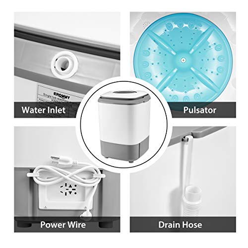 EROMMY Portable Washing Machine, Washing Machine with 8.8 lbs Capacity, 2IN1 Portable Washer