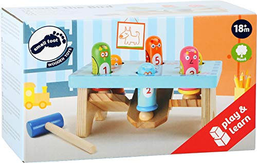 small foot 5807 Klopfbank "Hau den Vogel" aus Holz, buntes Design mit Zahlenspiel, inkl. Holzhammer, ab 18 Monate – Bild 5