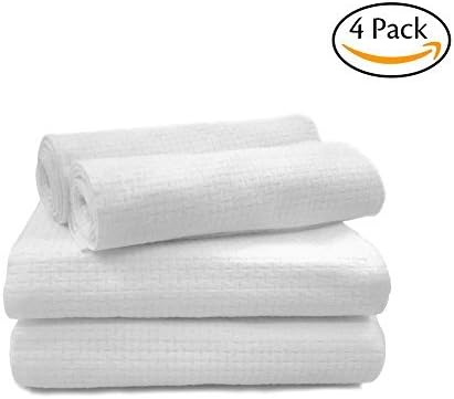 TINCINT Disposable Guest Towels,Large Hand Bath Towels with Soft Absorbent Fiber Cotton for Outdoor Travel Hotels Spa (2 Hand Towels and 2 Bath Towels)