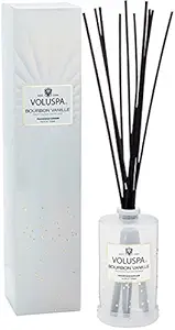 Voluspa Bourbon Vanille Reed Diffuser | 6.5 Fl. Oz. Fragrant Oil | 24/7 Home Fragrance without the flame