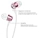 noot products J201R Wired in-Ear Earbuds Headphones with Microphone Remote Volume Control Metal Casing Magnetic Earphones for All 3.5mm Audio Devices (Rose Gold/Pink)