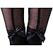 HDE Women's Cute Tattoo Print Stockings Novelty Design Sheer Tights Pantyhose (Black Mock Bow)