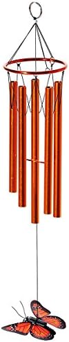 Russco lll WC127402 Solar Buddies Flapping Butterfly Wind Chime, Small, Orange