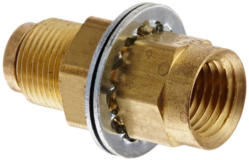 Eaton Weatherhead 1873X4X4 Brass CA360 D.O.T. Air Brake Tube Fitting, Female Bulkhead Union, 1/4" NPT Female x 1/4" Tube OD
