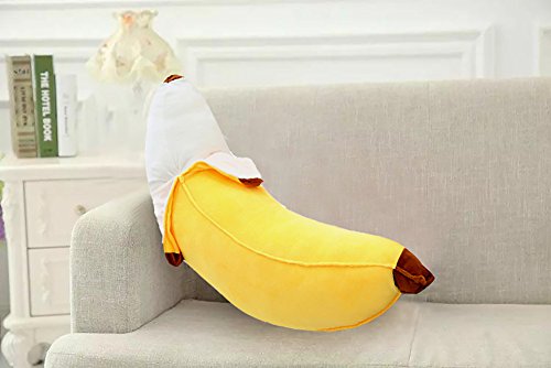 Qpower Peeled Banana Plush Stuffed 17.7” 45cm Cute Pillow Cushion Doll Toy Birthday Gift