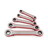 TEKTON 2210 Ratchet Box End Wrench Set, Metric, 5-Piece [Older Model]
