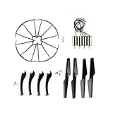 Coolplay Full Set Replacement Props Propellers & Motors & Landing Gears & Blade Frames Spare Parts Replacement for Syma X5SC X5SW RC Quadcopter ( Black)
