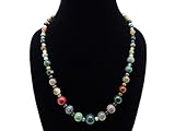jennysun2010 Handmade Natural Indian Agate Gemstone Beads 4~12mm Graduated Adjustable Necklace Healing (18'' Adjustable up to 30'')