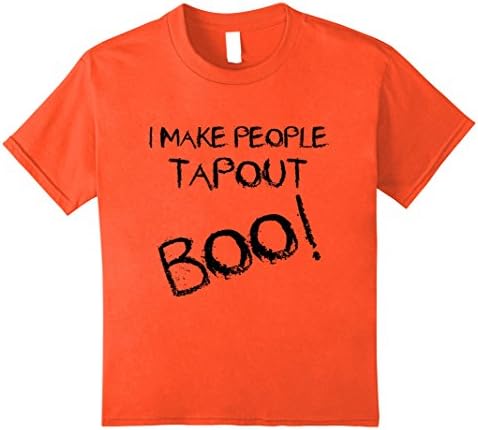 Kids Halloween I Make People Tapout Boo! BJJ Jiu Jitsu T Shirt 12 Orange