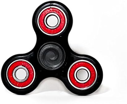 Spinfinity Advanced Hand Spinner w/ Hybrid Ceramic Bearing (not 3D printed) - Good for Concentration, Stress Relief, ADHD, Autism, Anxiety, and Fidgeting! - (Black &amp; Red, Advanced Cap)