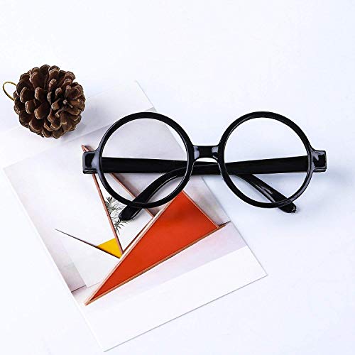 QXFQJT Halloween Novelty Glasses Striped Tie with Wizard Wand, Bolt Scar Tattoo, Cosplay Party Costumes Accessories Kid's Gift, 5PCS