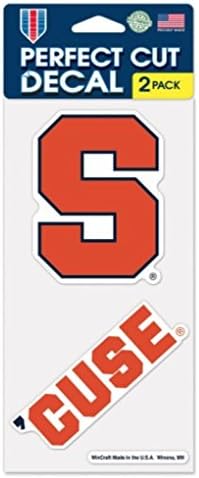 NCAA Syracuse University Orange 4'' x 8'' Set of 2 Die Cut Decals by WinCraft