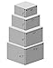 Cypress Lane Square Rigid Gift Box, a Nested Set of 4, 3.5x3.5x2 to 6x6x4 inches (Blue)