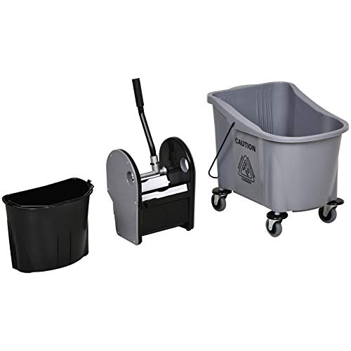 9.5 Gallon (38 Quart) Mop Bucket with Wringer Cleaning Cart, 4