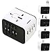 World Travel Adapter Universal Outlet Converter 4 USB Wall Charger All in One Plug Converter Andriod iPhone Charger US UK AU EU Europe Asia Germany Power Adaptors, NOT Convert Voltage (White)