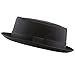 The Hat Depot 1400f2091 100% Cotton Paisley Lining Premium Quality Porkpie Hat (L/XL, Black)