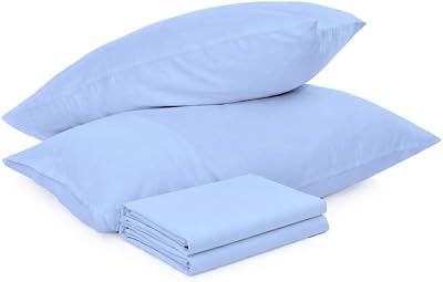DN Pillow Cases 2 Pack Sky Blue 50x75cm Microfibre Envelope Closure