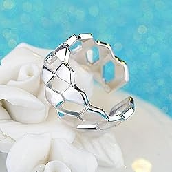 Handmade Hammered Wide Silver Ring for Women Boho