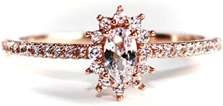 Gieschen Jewelers "Amie 14K Rose/White Gold-Plated CZ Crystal Ring