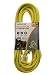 Viasonic Outdoor Extension Cord UL listed - 25FT - Heavy Duty & Durable, 14 Gauge, Safety Yellow Cord, Premium Lighted Plug, by Unity