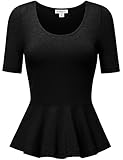 FPT Womens Short Sleeve Crewneck Jersey Peplum Top (S-3XL)