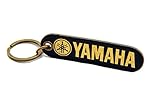 BLACK SYNTHETIC LEATHER YAMAHA MOTORCYCLE KEYCHAIN KEYRING double side HOT STAMP