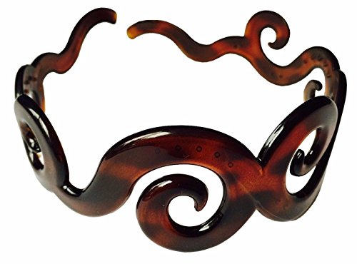 Parcelona French Swirls Wide Light Non-brittle Celluloid Tortoise Shell Hair HeadBand Head Band Quality That Last
