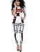 Aro Lora Women's Short Sleeve Geometric Floral Print Long Bodycon Pants Jumpsuits Rompers Clubwear XX-Large White