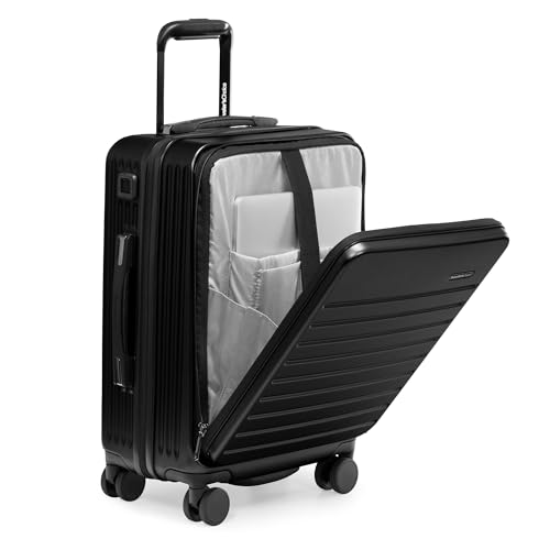 Traveler's Choice Mykel Hartschalenkoffer mit Vordertasche, Polycarbonat, mit Hülle und ergonomischem Griff, Schwarz, Mykel Hartschalenkoffer mit Vordertasche, Polycarbonat, mit Hülle und