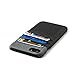 Dockem RFID Blocking Card Case for iPhone 8 and iPhone 7 - Minimalist Synthetic Leather Wallet Case with Canvas Styling, Ultra Slim Executive Snap On Cover with 3 Card Holder Slots, Black and Grey