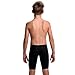 Flow Accelerate Swim Jammers - Size 21 to 32 Swimming Jammer Shorts for Boys in Black, Navy, and Blue (30, Black Crescents)