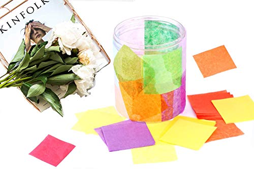 image for young-well 3000 Sheets Tissue Paper Squares, DIY Colorful Gift Tissue 