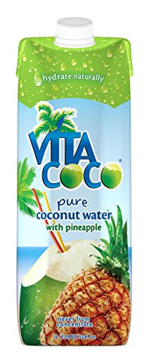 Vita Coco Coconut Water, Pineapple, 33.8 Ounce (Pack of 6)