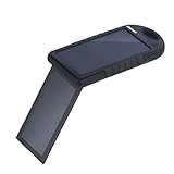 [Upgraded Version] Solar Charger, Nekteck 6000mAh Dual High-Efficiency SunPower Solar Panel Power Bank with 2 USB Ports Portable Charger Backup Power Pack for All USB Supported Devices, Black