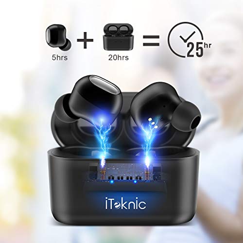 iTeknic Bluetooth 5.0 Headphones, True Wireless Earbuds Deep Bass HiFi Sound, IPX7 Waterproof TWS St - //coolthings.us