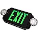 eTopLighting LED Black Exit Sign Emergency Light Combo with Battery Back-Up UL924 ETL Listed, EL2BG-B-1