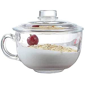TAMUME 550ml Tazón De Cereal De Vidrio Para Microondas con Tapa de ...